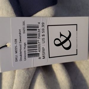 3XL ampersand double hood sweatshirt